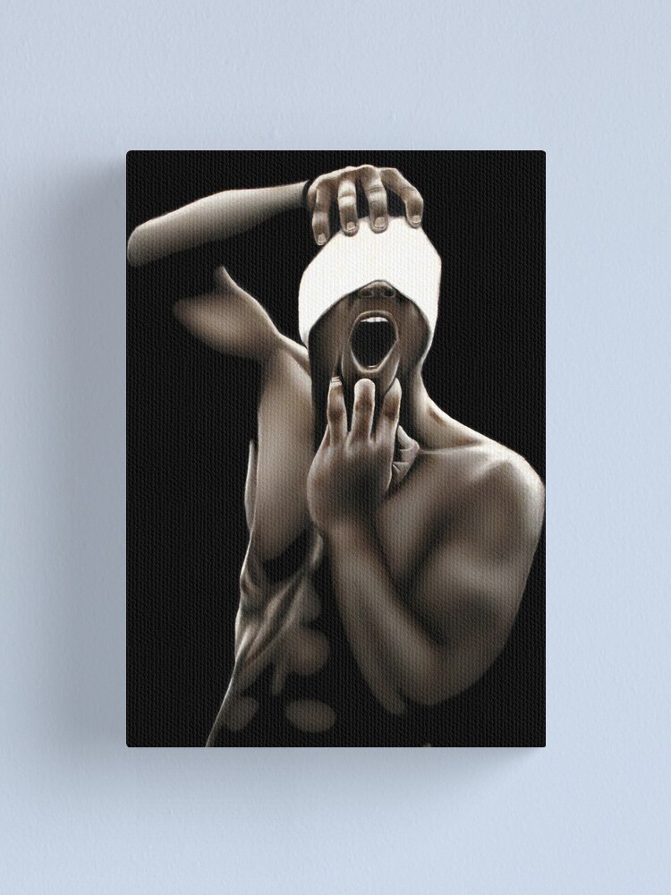 Alternate view of Descended (Color pencil drawing) Canvas Print