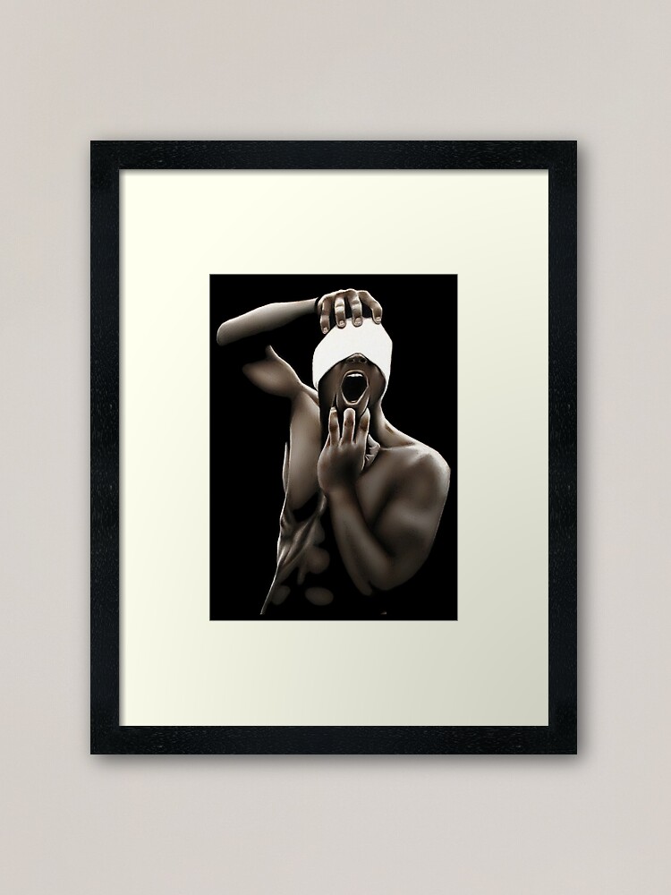 Alternate view of Descended (Color pencil drawing) Framed Art Print