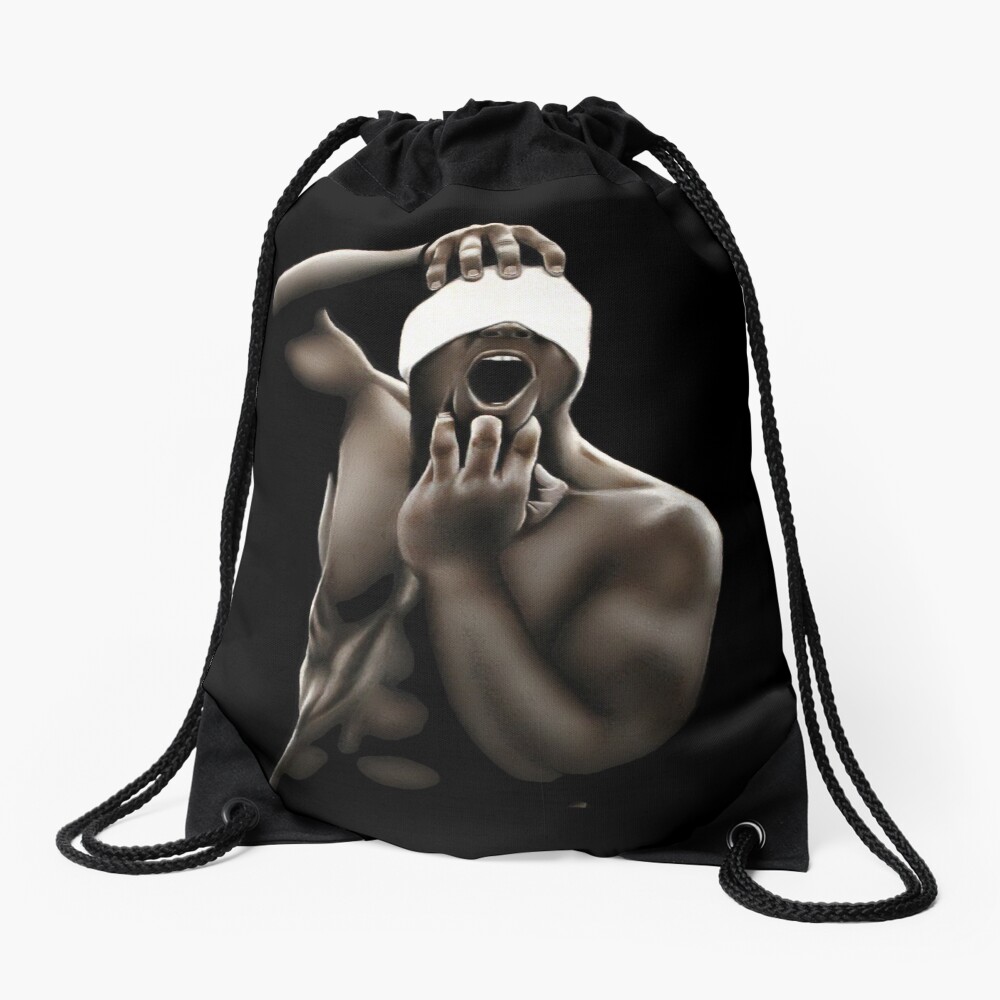 Descended (Color pencil drawing) Drawstring Bag
