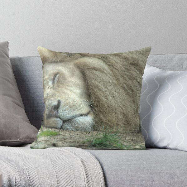 White Lion Throw Pillow