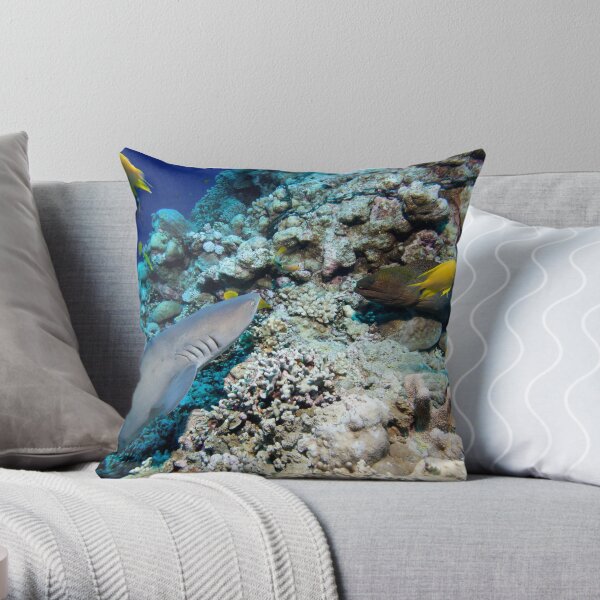 Osprey Reef - Shark and Moray Throw Pillow