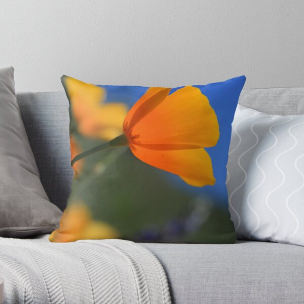 Sun-Kissed Poppy Throw Pillow