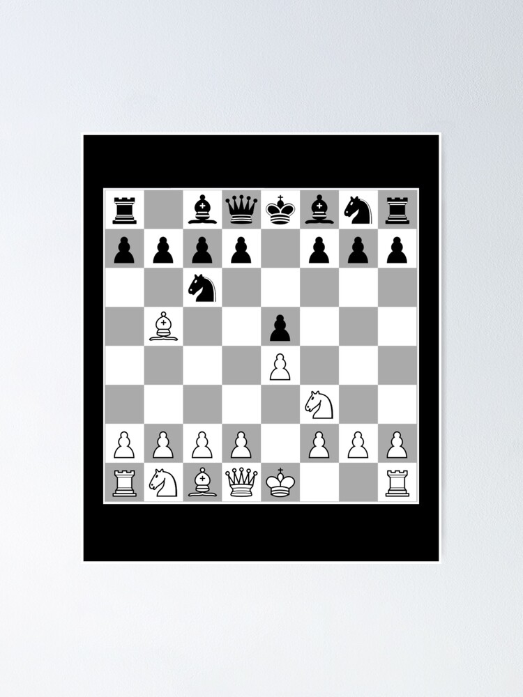 Chess Opening Ruy Lopez Spanish Game Player 1.E4 Poster for Sale