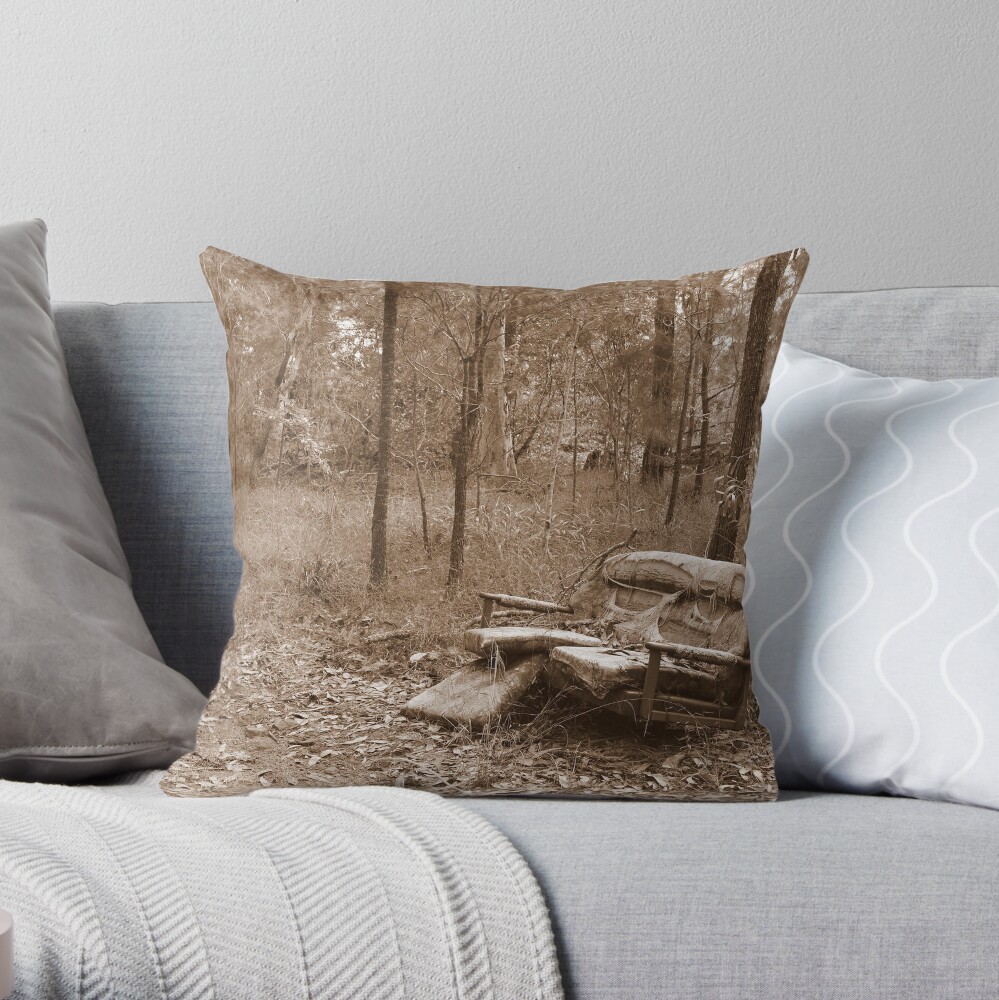 Waiting by the Track Throw Pillow