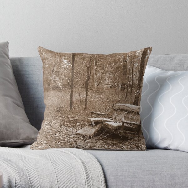Waiting by the Track Throw Pillow