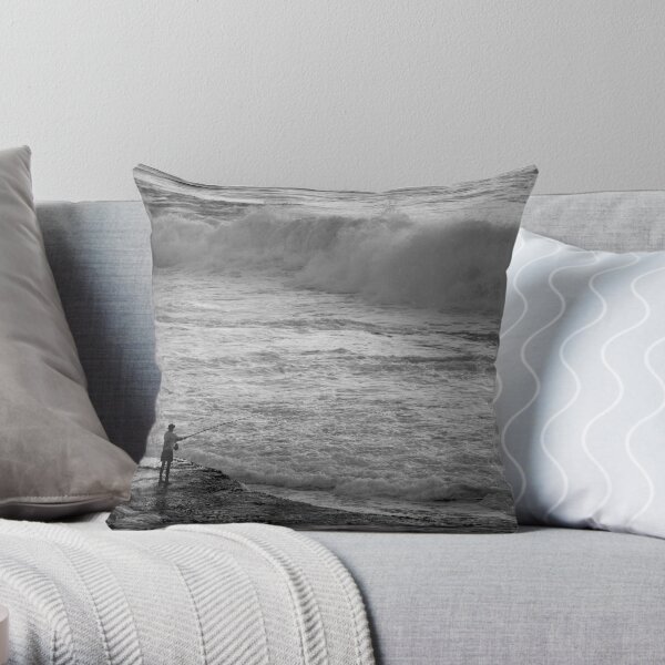 Rock Fisherman Throw Pillow