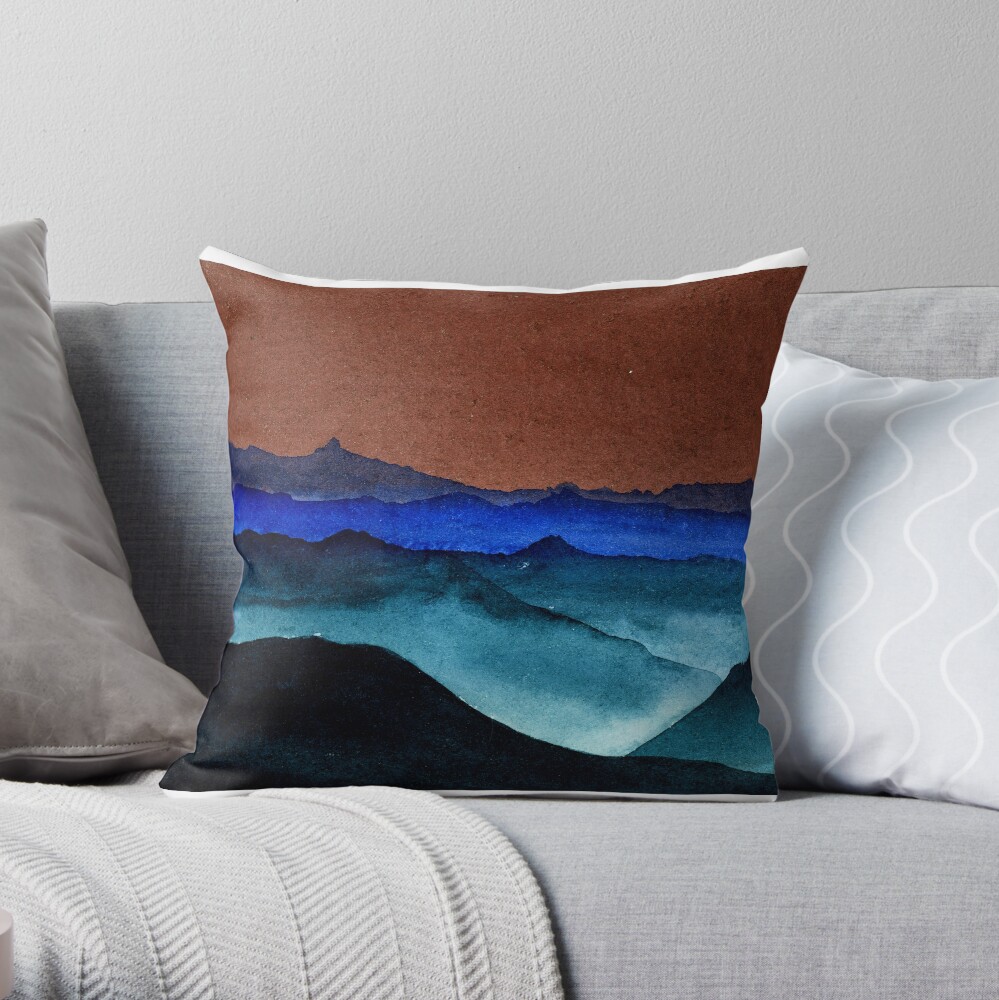 Shades of Mountains Throw Pillow