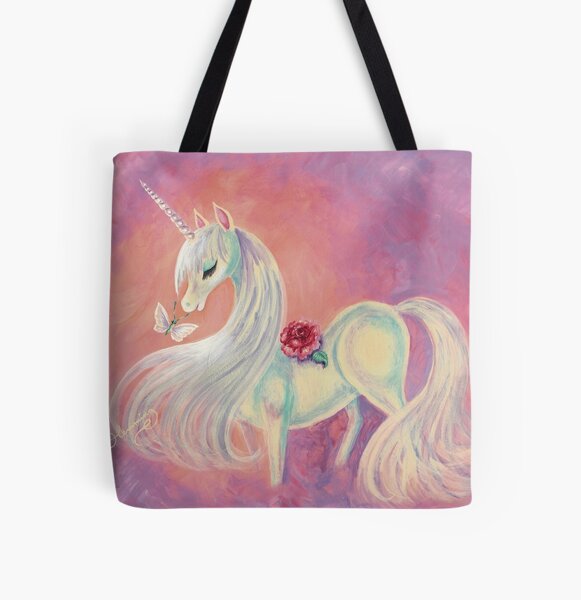 Unicorn In Blush Of Dawn All Over Print Tote Bag