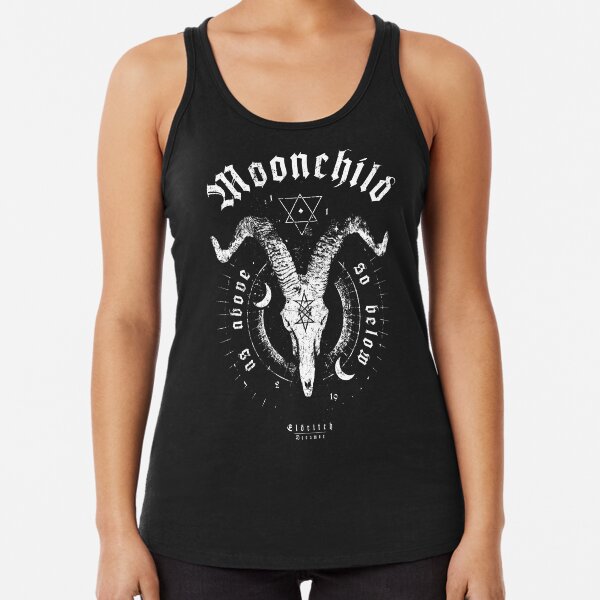 Moonchild - as above so below - Goat - Eldritch Dreamer - Lovecraftian Cthulhu mythos wear Racerback Tank Top