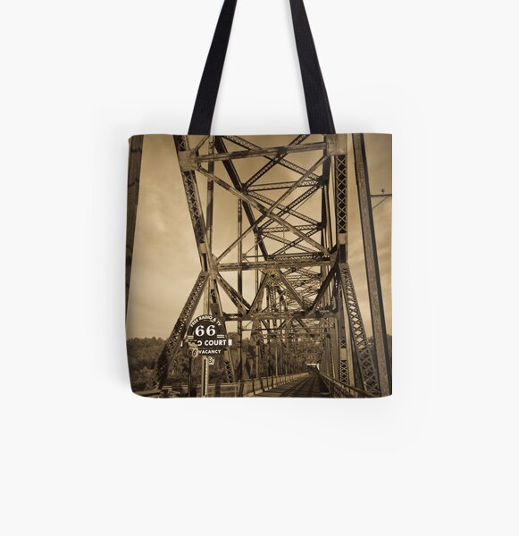 Chain of Rocks Bridge. (Alan Copson ©) All Over Print Tote Bag