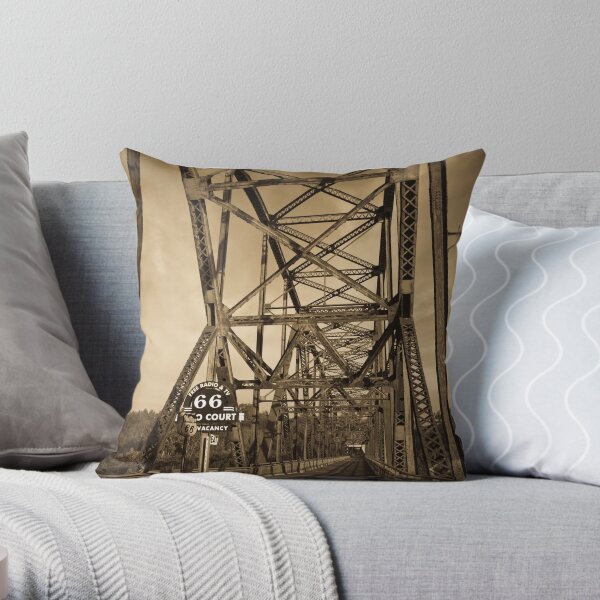 Chain of Rocks Bridge. (Alan Copson ©) Throw Pillow
