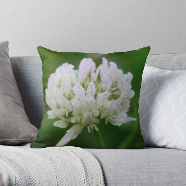 Red Clover Flower Throw Pillow