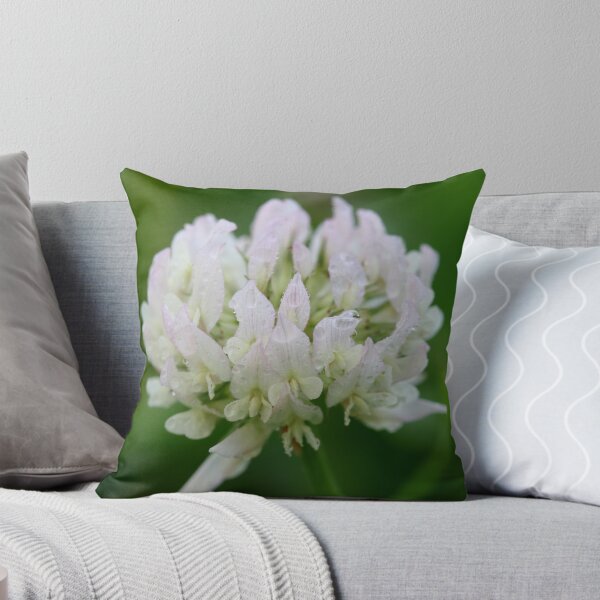 Red Clover Flower Throw Pillow