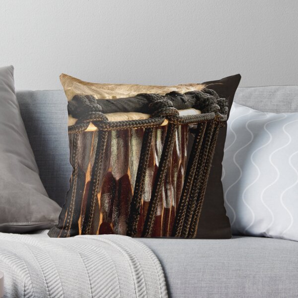 Djembe Drum Throw Pillow