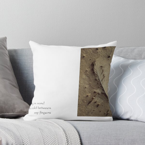 writing in sand Throw Pillow