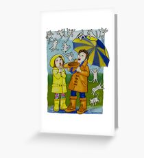 Raining Cats & Dogs Greeting Card