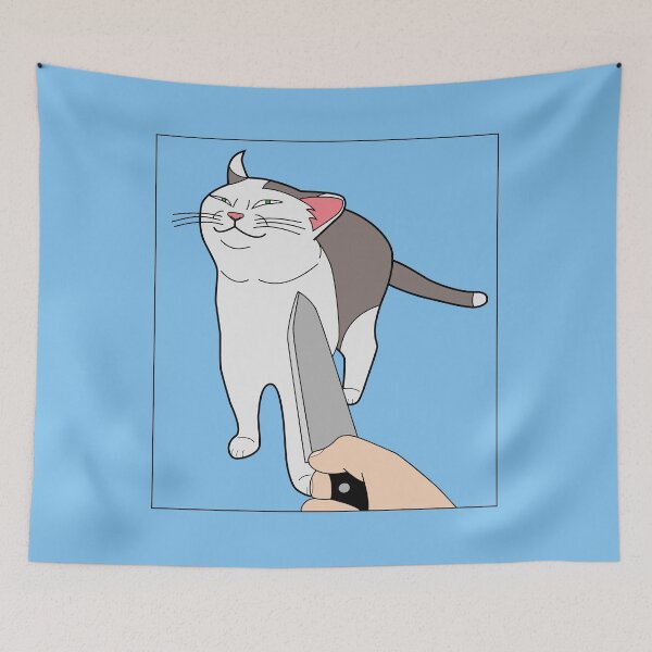 Item preview, Smug Knife Cat Meme designed and sold by TheRedCat.