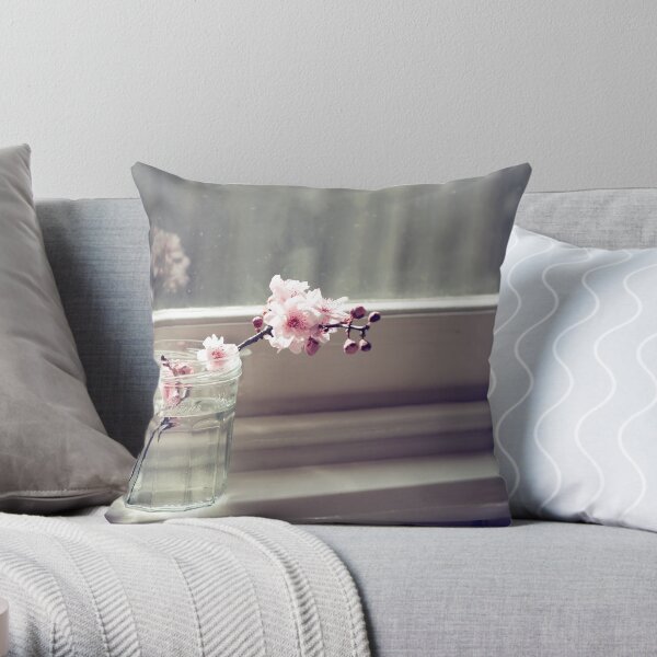 windowsill. first sign of spring. Throw Pillow