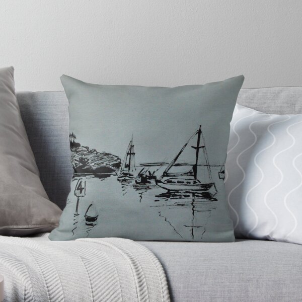 Ketch Sketch Throw Pillow