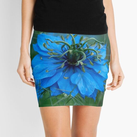 Spiky Blue Love Mini Skirt