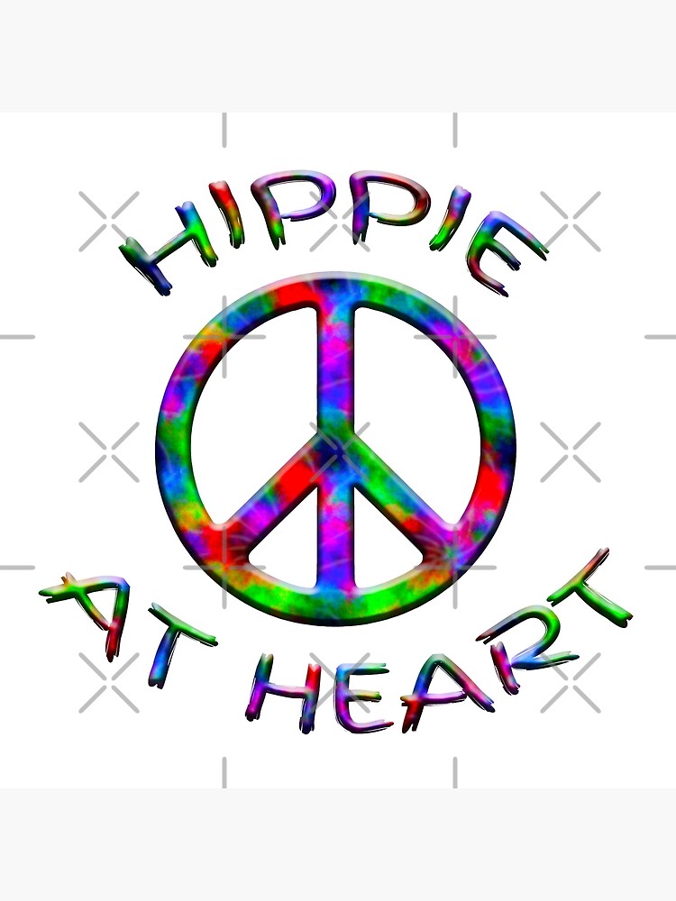 Colorful Hippie At Heart Peace Sign Poster By Carolina1 Redbubble