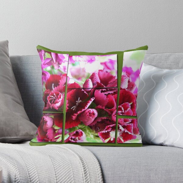Pink Collage Throw Pillow