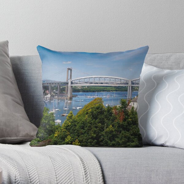The Tamar Bridges Throw Pillow