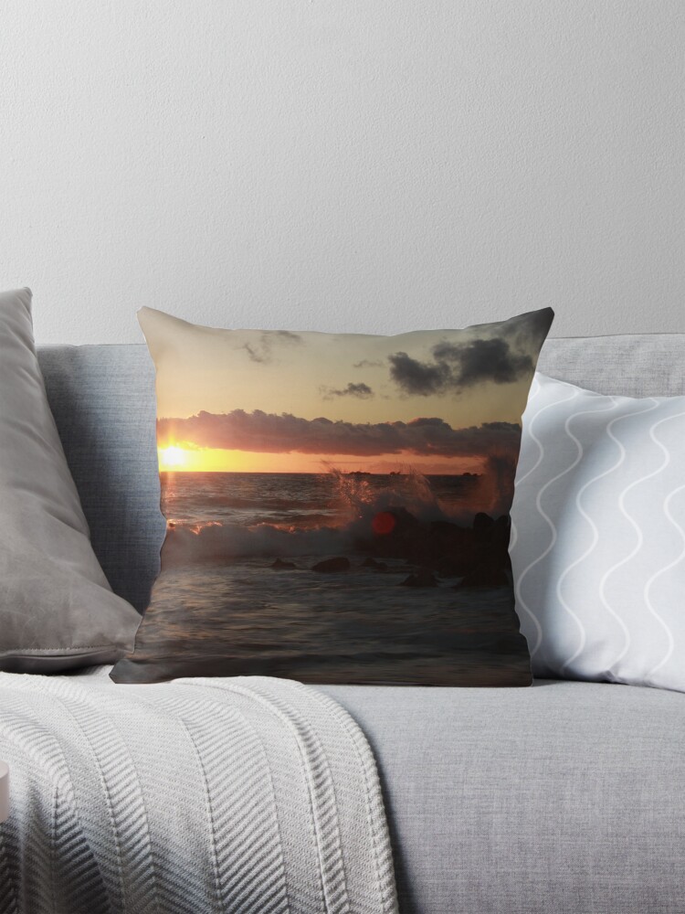 Thumbnail 1 of 4, Pillow, Sunset at Burns Beach designed and sold by mistered.