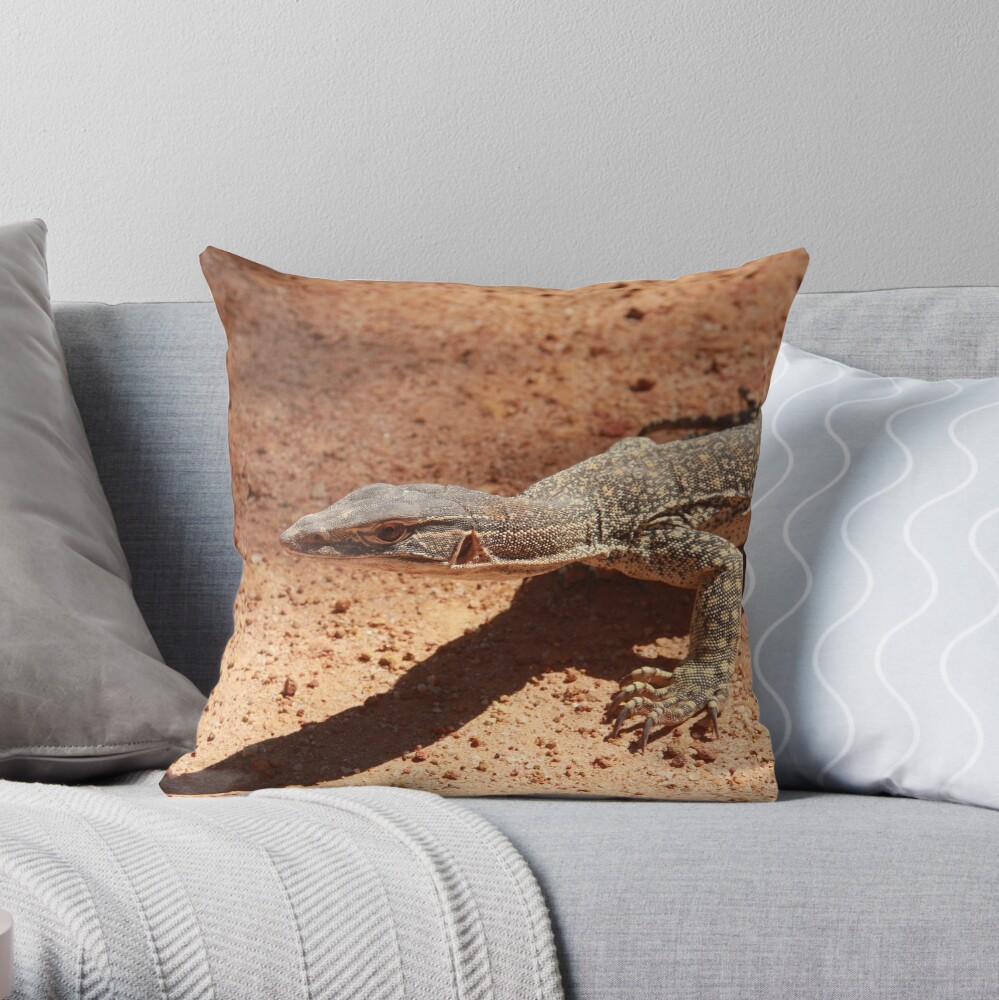 Sand goanna – Varanus gouldi Throw Pillow