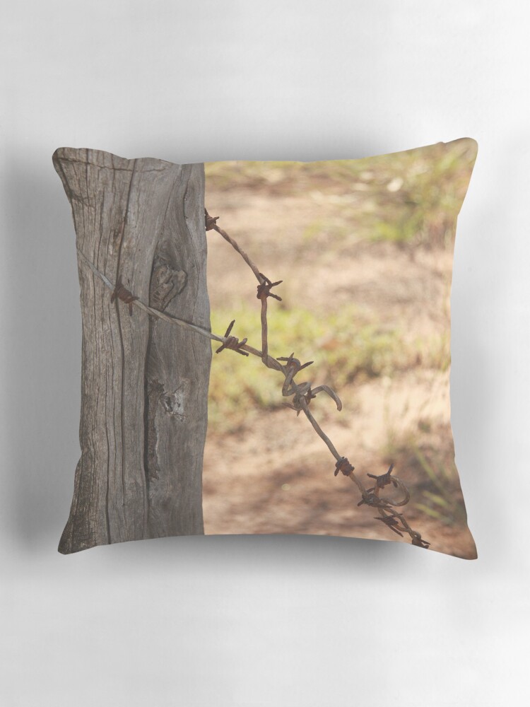 Thumbnail 3 of 4, Pillow, Old barbed wire designed and sold by mistered.