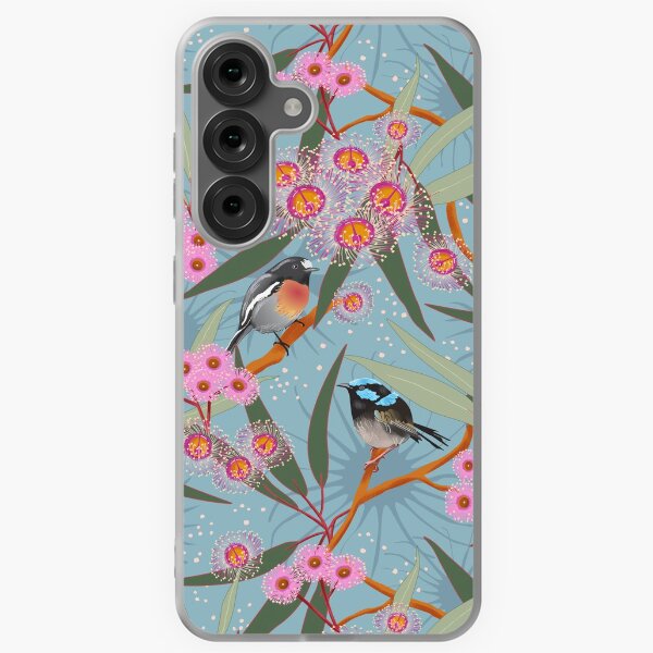 Australian Eucalyptus Flowers with Fairy Wren and Robin Samsung Galaxy Soft Case
