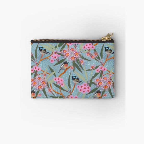 Item preview, Australian Eucalyptus Flowers with Fairy Wren and Robin designed and sold by vinpauld.