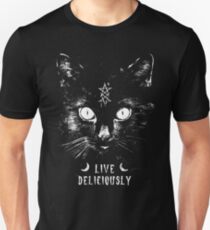 Live deliciously - Witch - Cat - Eldritch Dreamer - Lovecraftian Cthulhu mythos wear Slim Fit T-Shirt