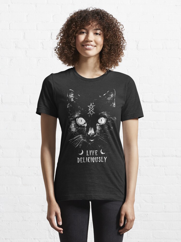Alternate view of Live deliciously - Witch - Cat - Eldritch Dreamer - Lovecraftian Cthulhu mythos wear Essential T-Shirt