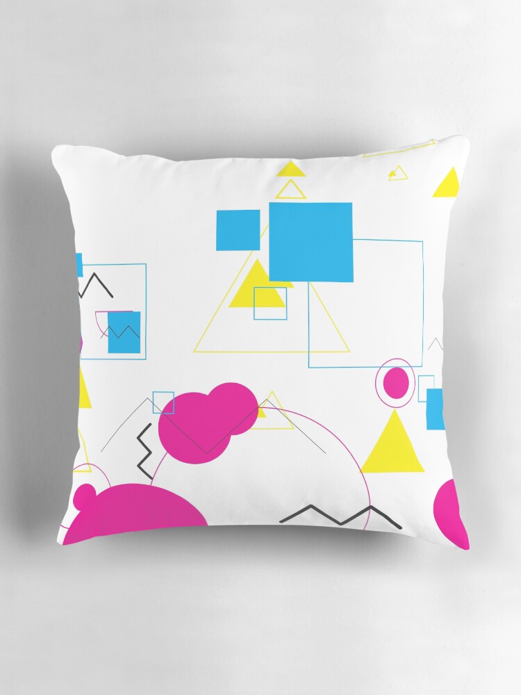 Thumbnail 3 of 4, Pillow, Basic Shapes, CMYK designed and sold by Pointit.