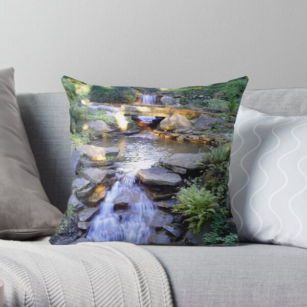 Tranquil Waterfalls Throw Pillow