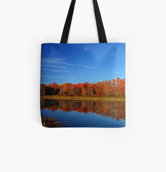 Red Autumn All Over Print Tote Bag