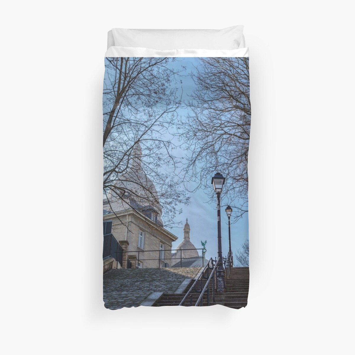 Montmartre Staircase In Paris France Duvet Cover By Ulysse Pixel