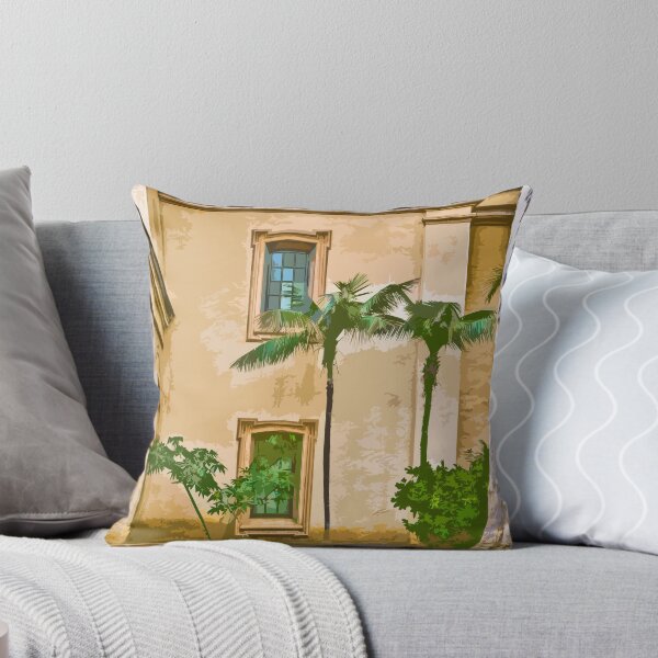 Item preview, Stylized photo of Spanish architecture and palm trees in courtyard of Casa del Prado  in Balboa Park, San Diego CA. designed and sold by NaturaLight.