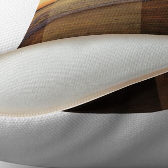 Alternate view of winter beach Throw Pillow
