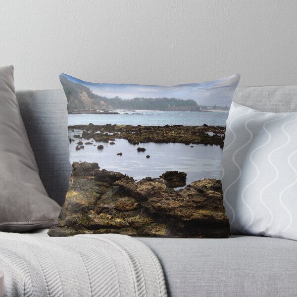north from Cabbage Tree Bay Throw Pillow