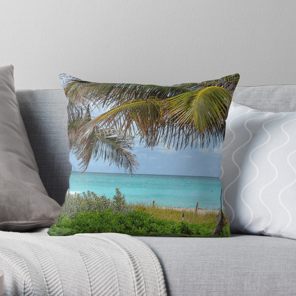Tropical View Throw Pillow