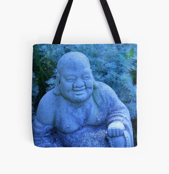 garden buddha in blue All Over Print Tote Bag