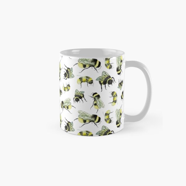Bumble bees - Hand drawn and painted with watercolours Classic Mug