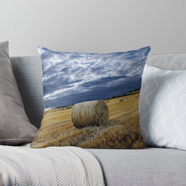Straw Bales Throw Pillow