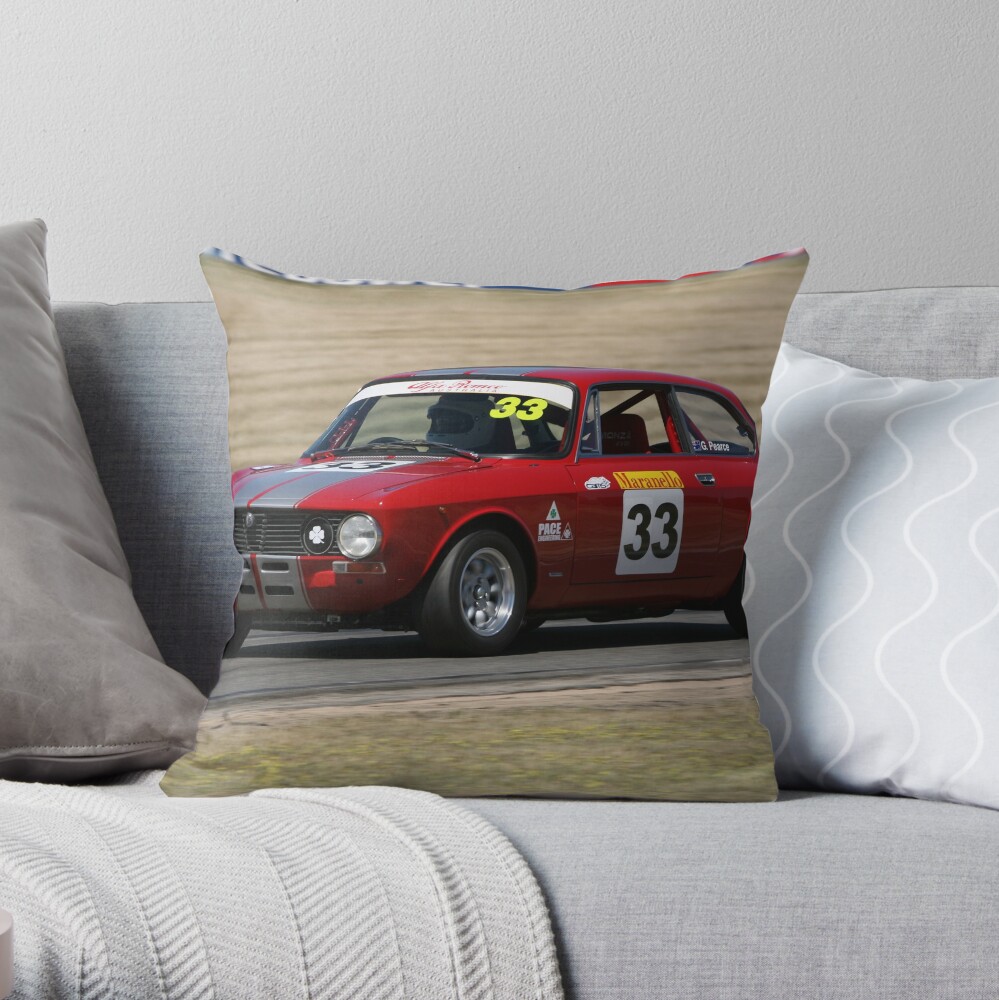 Red racer II Throw Pillow