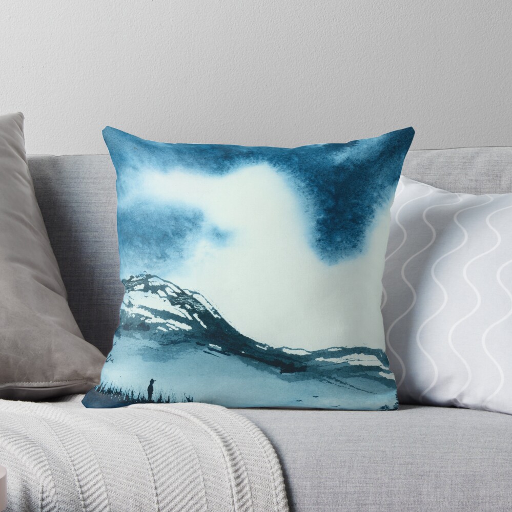 Blue Valley Throw Pillow