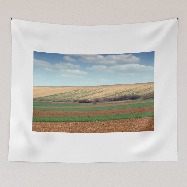 Item preview, Plowed and green wheat fields agriculture Voivodina Serbia landscape designed and sold by goceris.