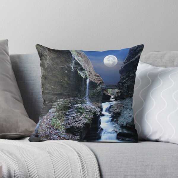 Rainbow Waterfalls Throw Pillow