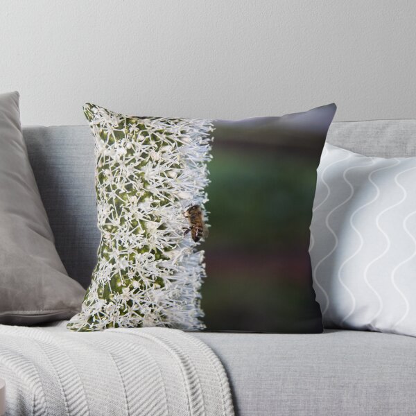 Grasstree flower with bees Throw Pillow